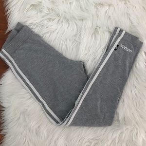 adidas Gray Leggings with White Side Stripes